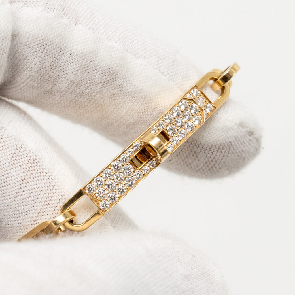 HERMES KELLY CHAINE BRACELET YELLOW GOLD/DIAMONDS