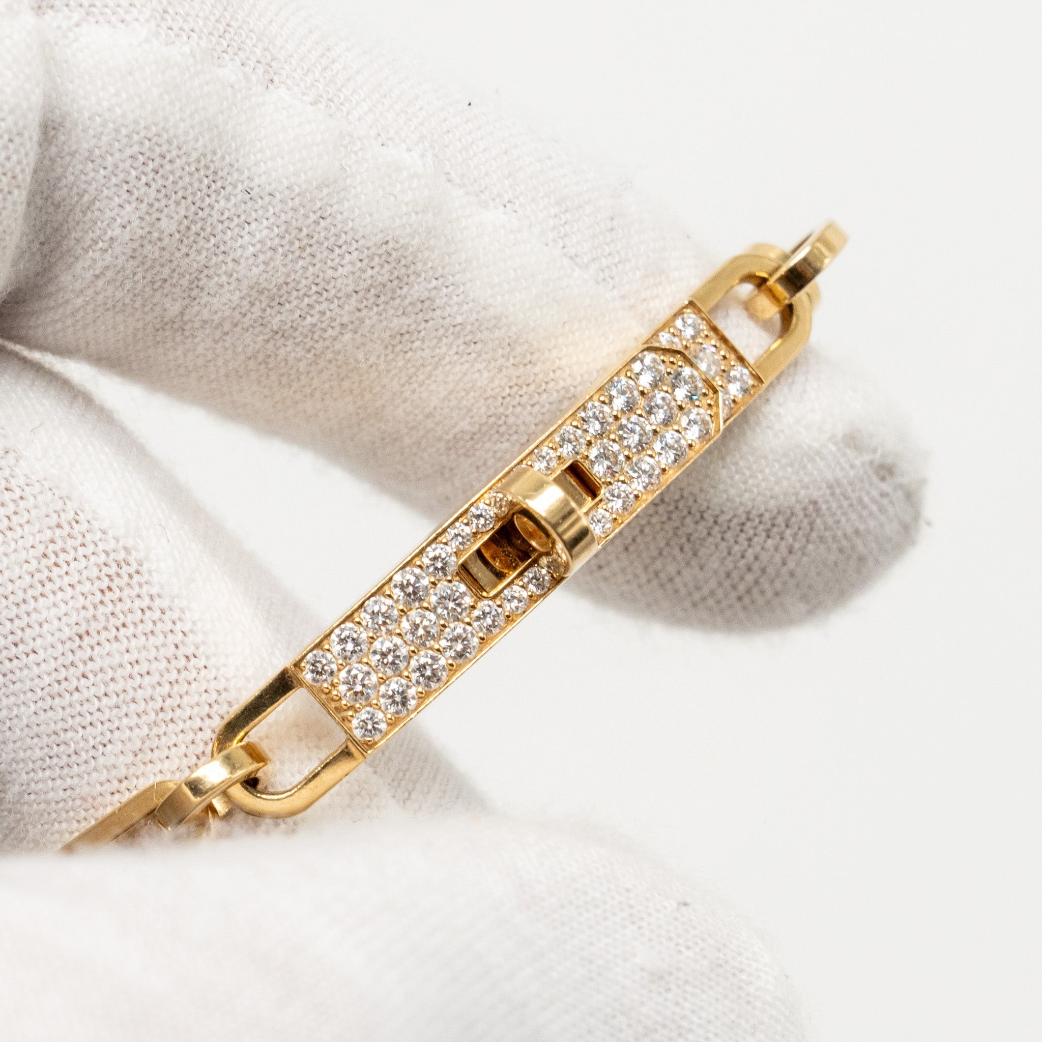 HERMES KELLY CHAINE BRACELET YELLOW GOLD/DIAMONDS