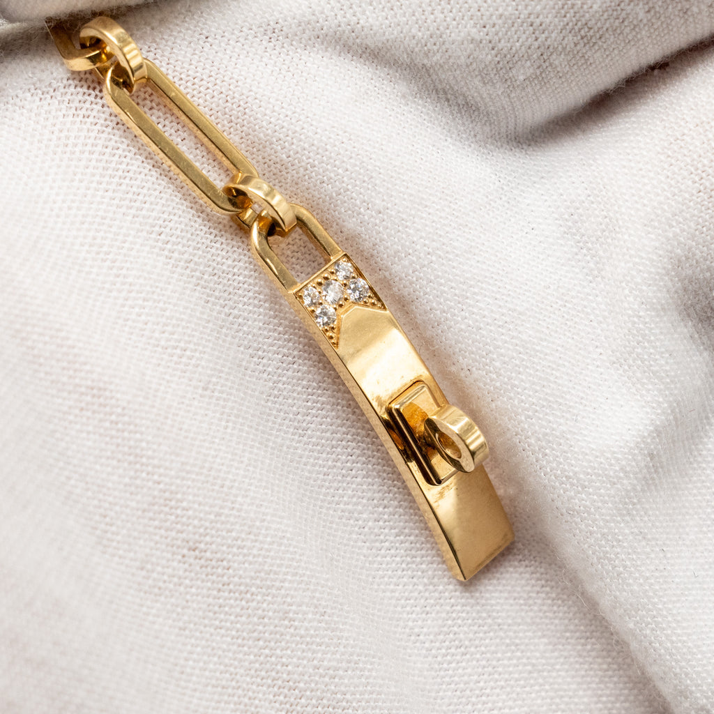 HERMES KELLY CHAINE BRACELET YELLOW GOLD/DIAMONDS
