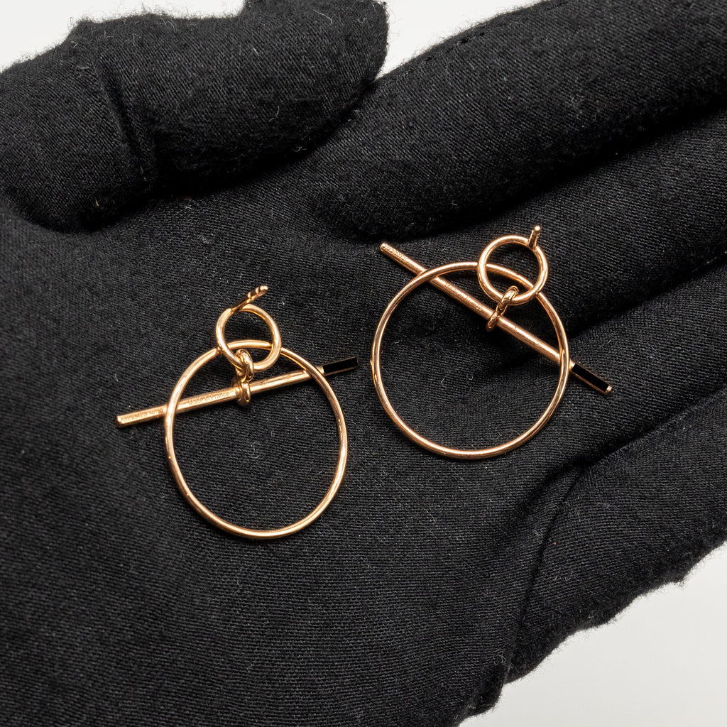 HERMES LOOP EARRING ROSE GOLD