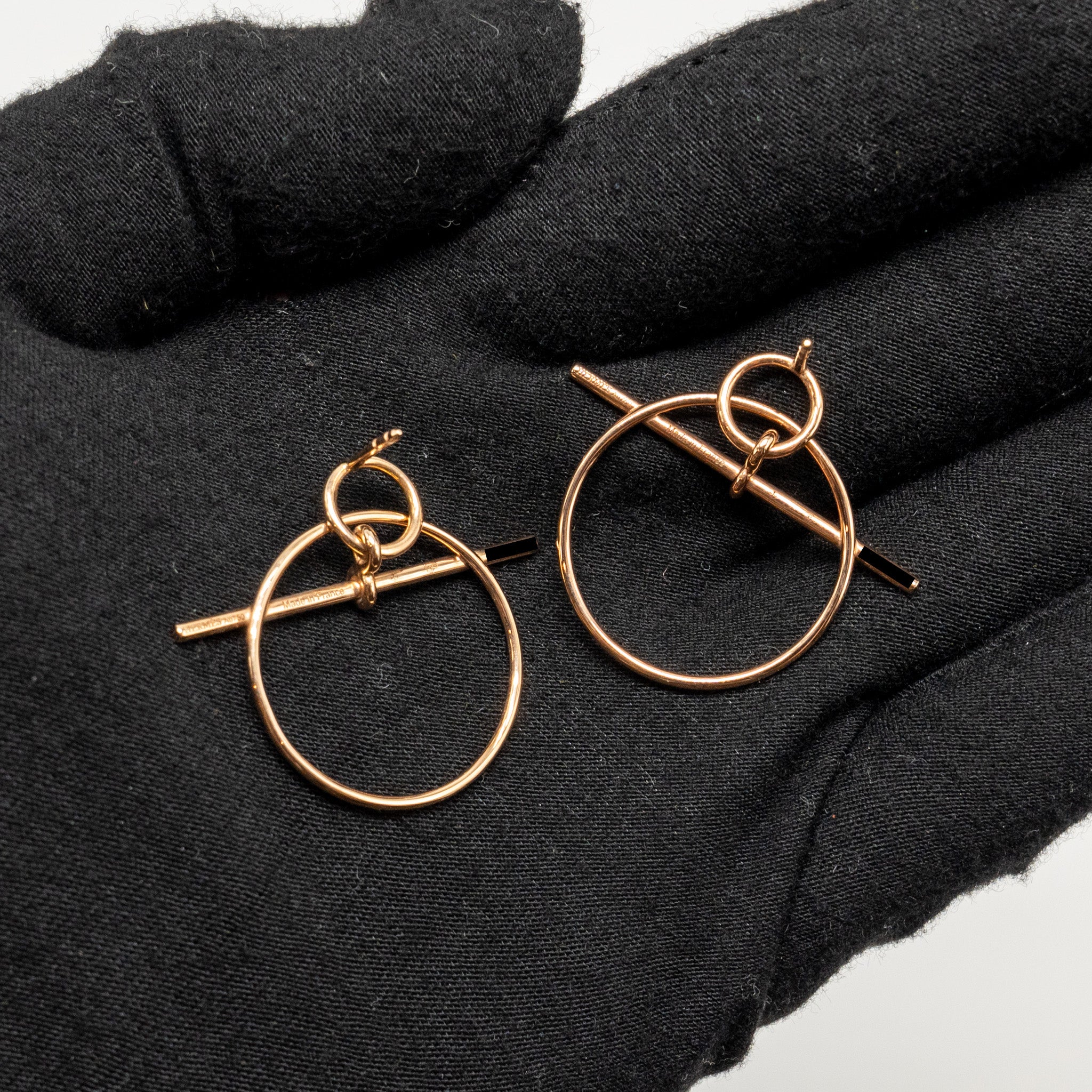 HERMES LOOP EARRING ROSE GOLD