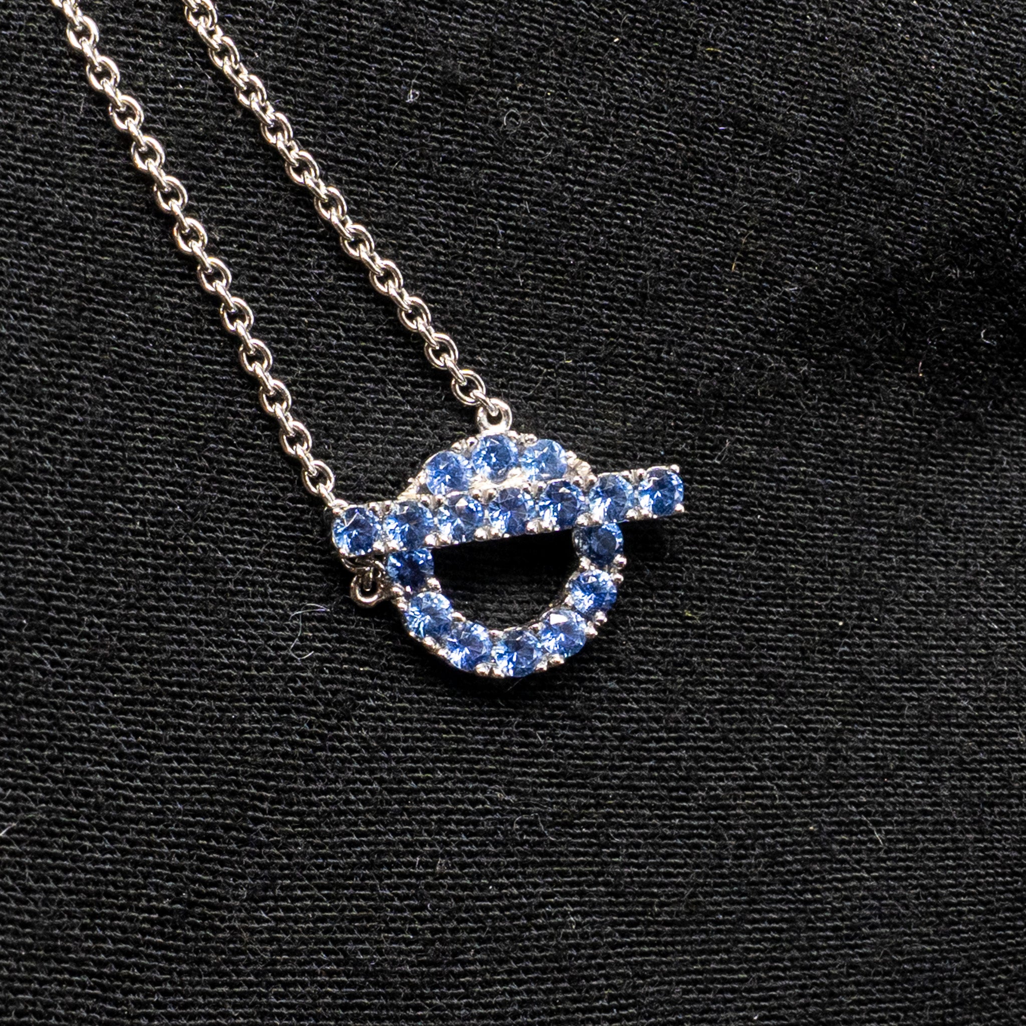 HERMES FINESSE PENDANT WHITE GOLD, SAPHIRES BLUE