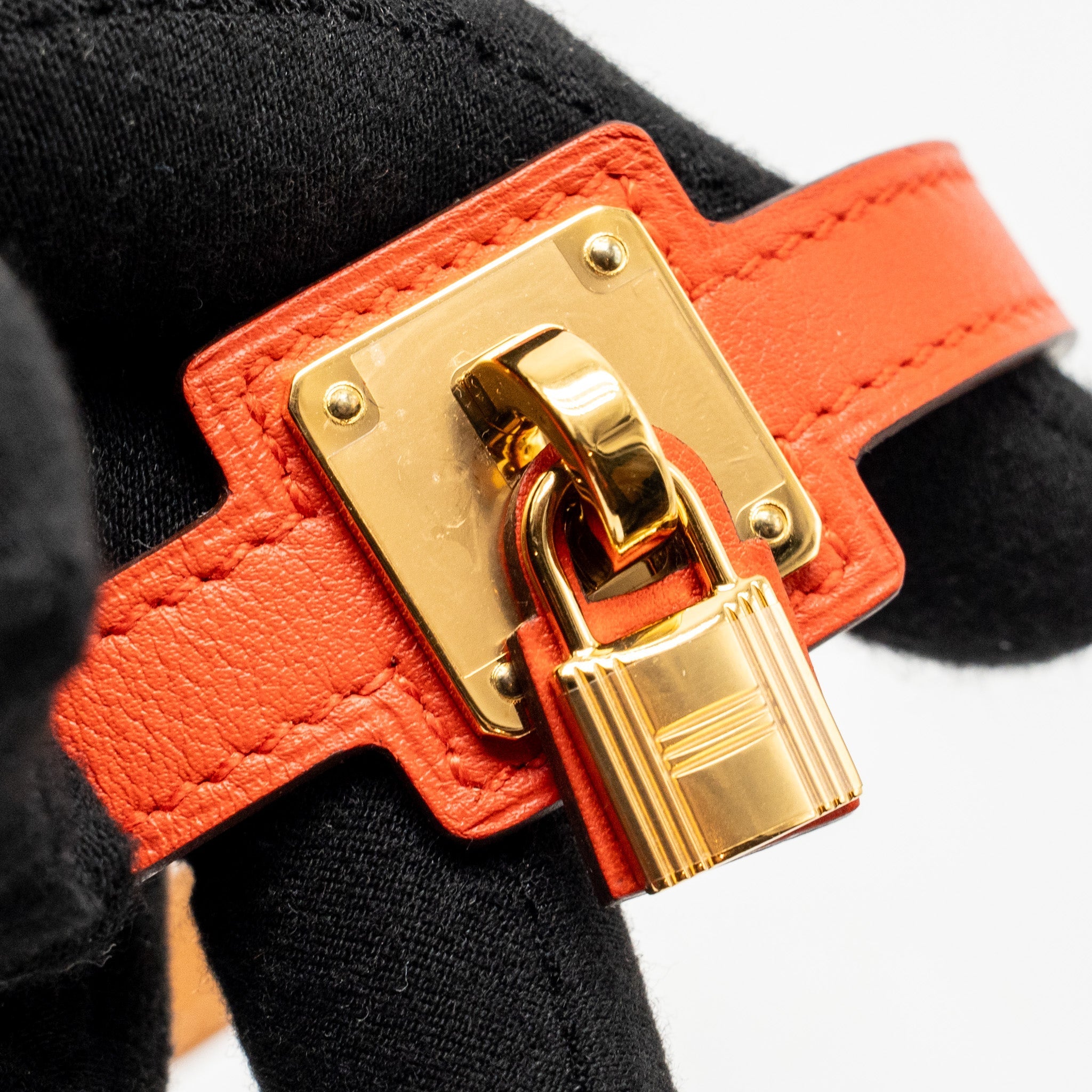 HERMES SIZE T3 O'KELLY BRACELET SWIFT RED GHW STAMP Y