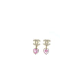 CHANEL 22B HEART DROP/PEARL EARRINGS LIGHT GOLD TONE