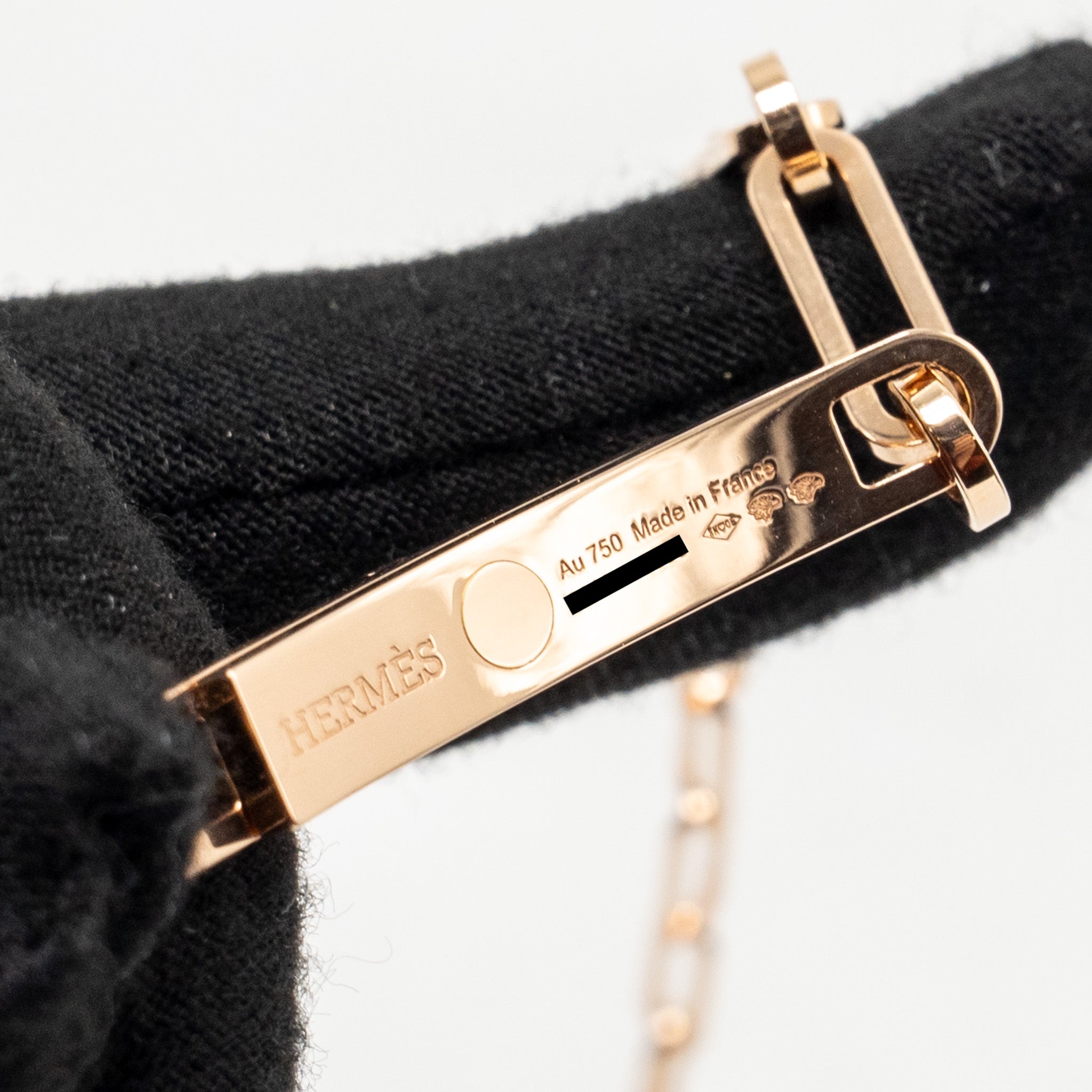 HERMES KELLY CHAIN CHOCKER/DOUBLE BRACELET ROSE GOLD, DIAMONDS
