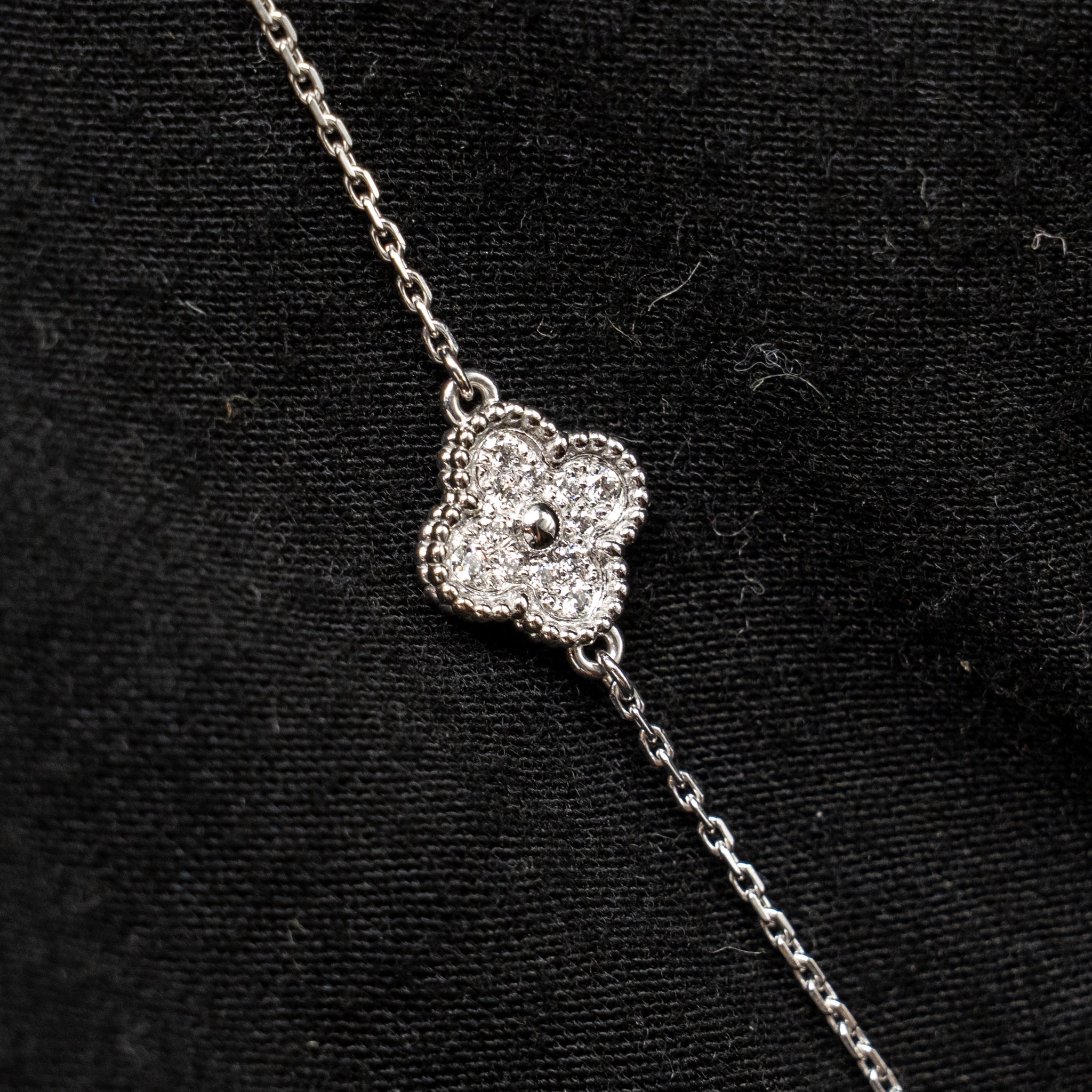 VAN CLEEF & ARPELS SWEET ALHAMBRA BRACELET WHITE GOLD WITH DIAMONDS