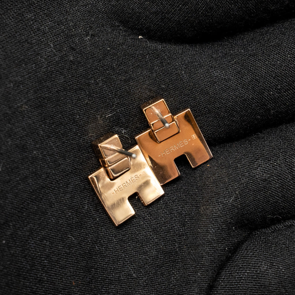 HERMES EILEEN EARRINGS ROSE GOLD TONE