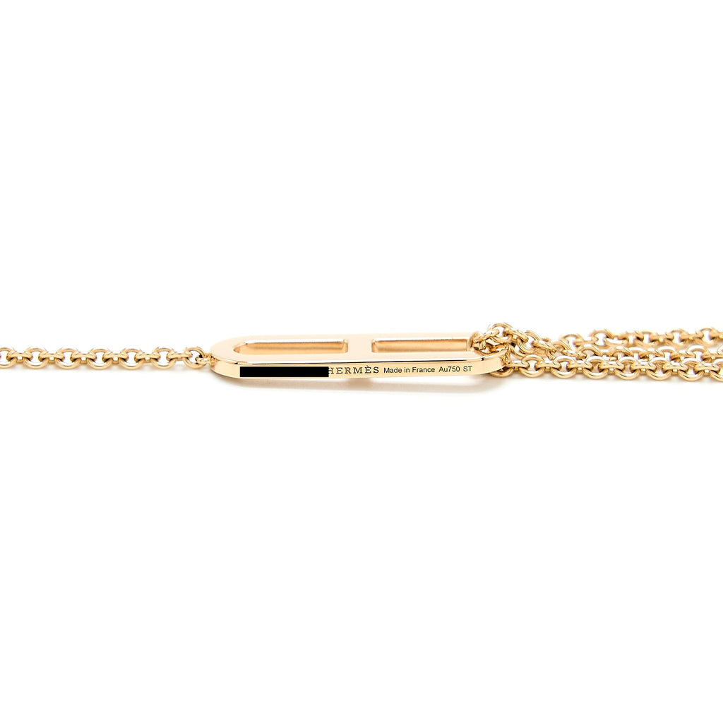 HERMES EVER CHAINE D’ANCRE LARIAT NECKLACE ROSE GOLD WITH DIAMONDS