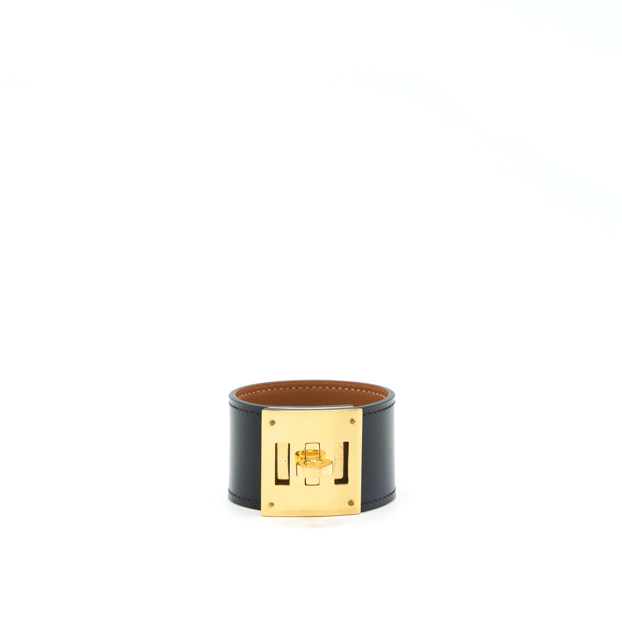 HERMES KELLY DOG BRACELET BLACK GHW