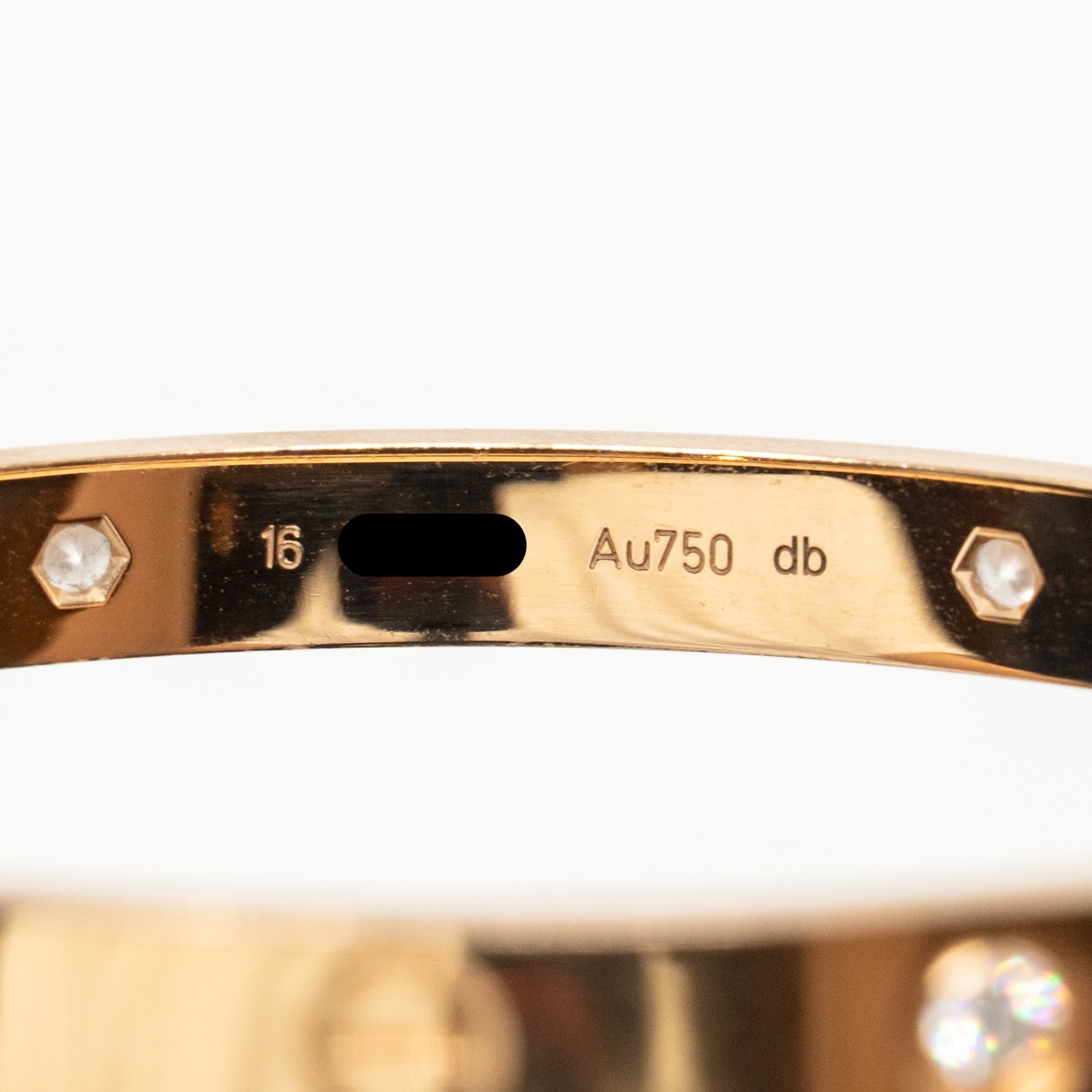 CARTIER LOVE BRACELET ROSE GOLD WITH 4 DIAMONDS