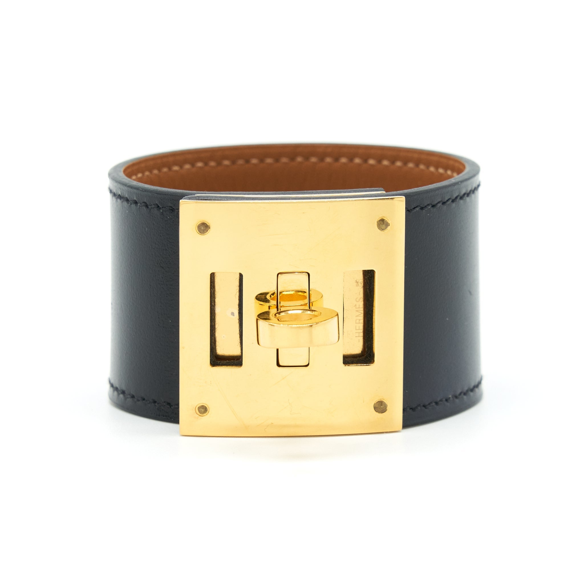 HERMES KELLY DOG BRACELET BLACK GHW