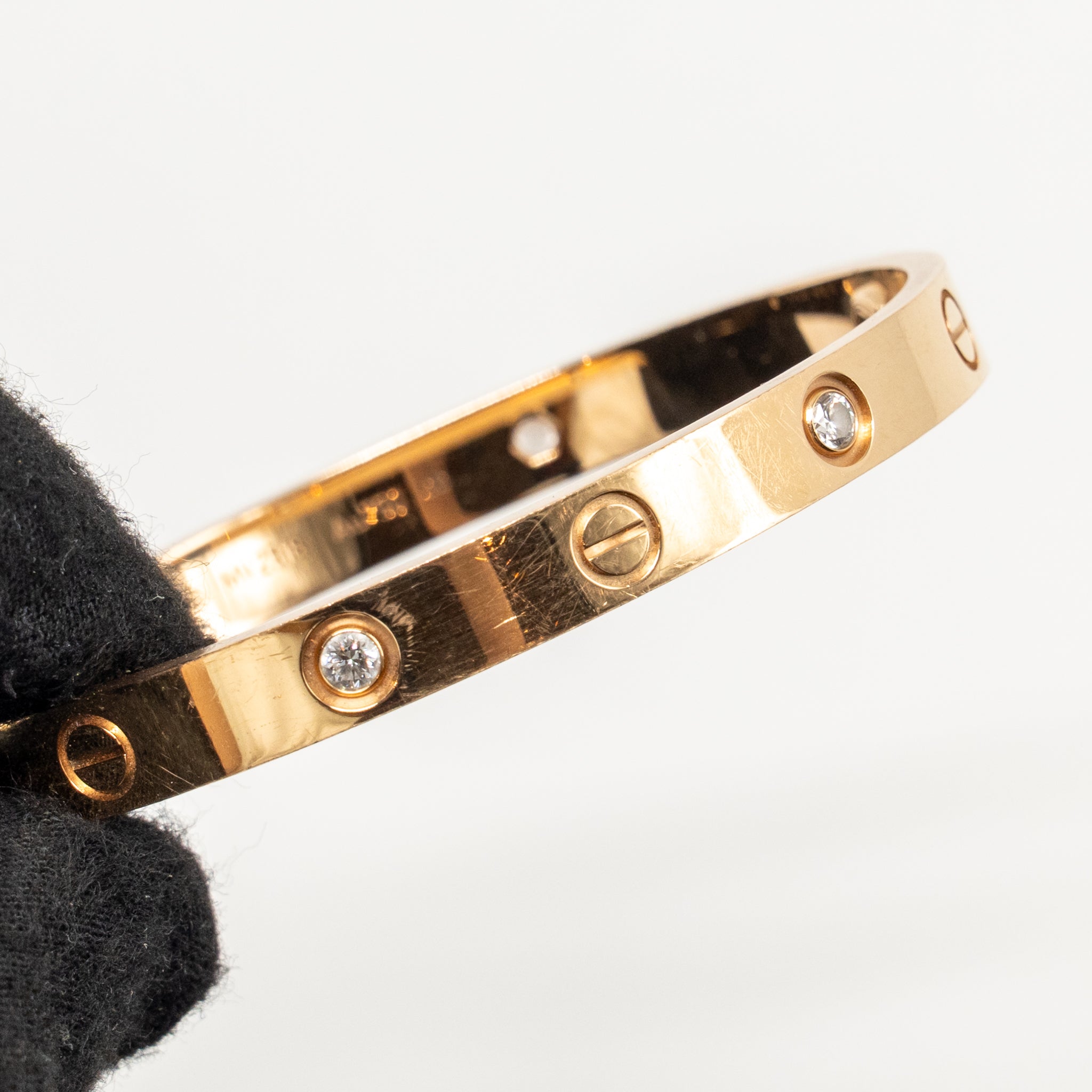 CARTIER LOVE BRACELET ROSE GOLD WITH 4 DIAMONDS