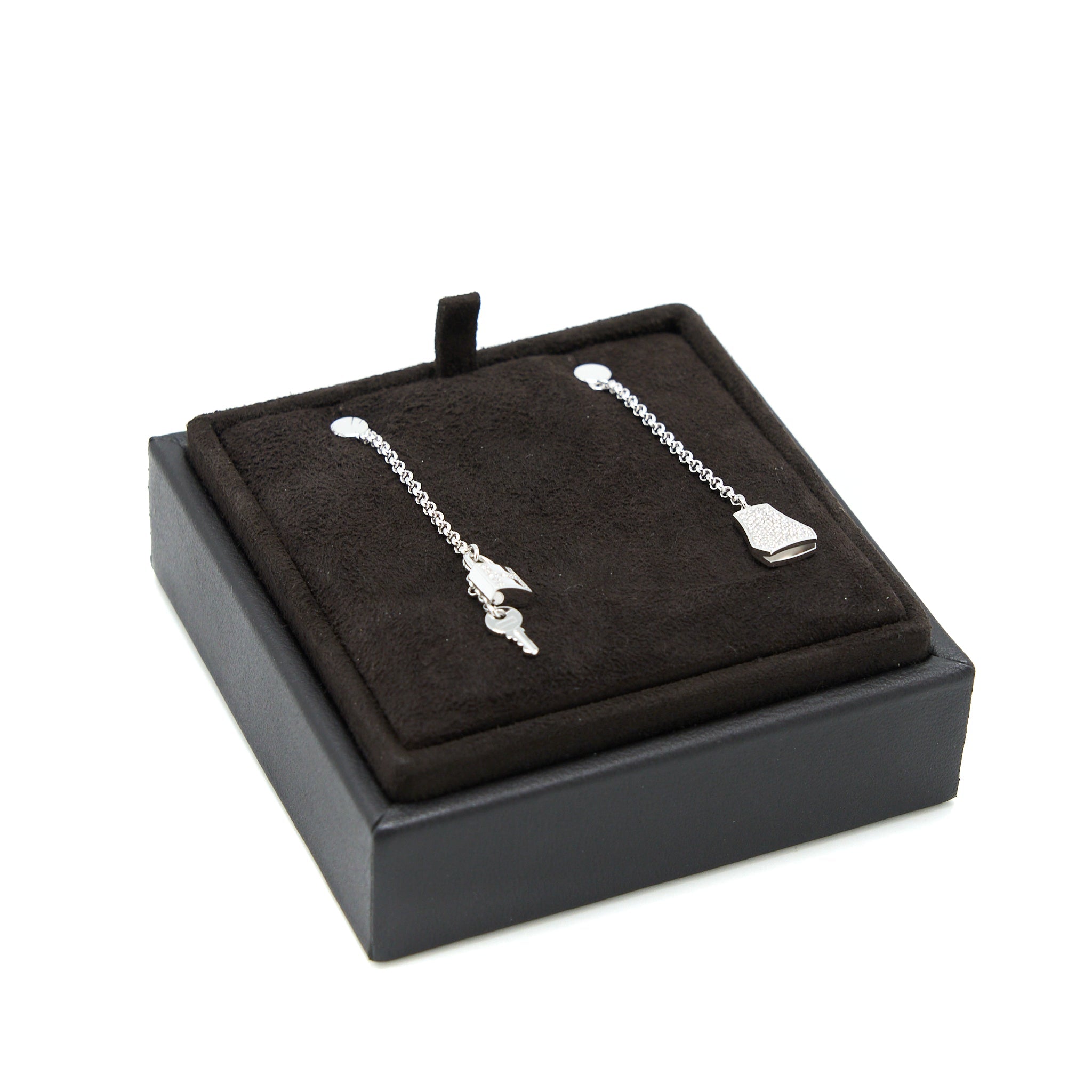 HERMES KELLY CLOCHETTE EARRINGS WHITE GOLD WITH DIAMONDS