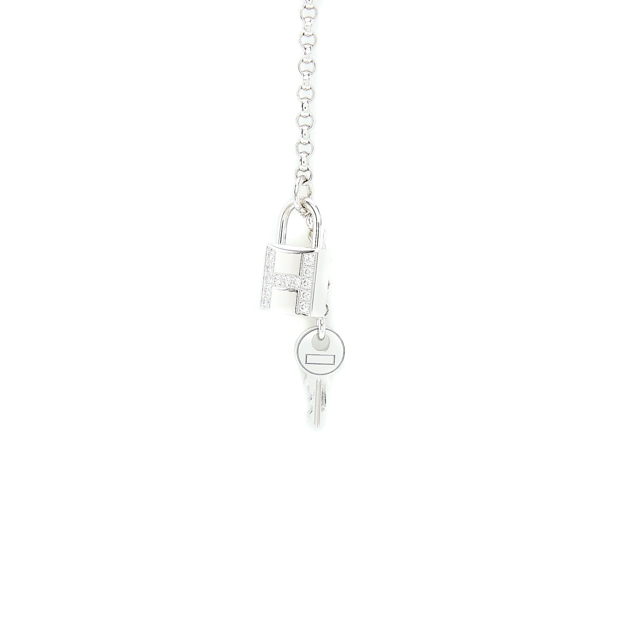 HERMES KELLY CLOCHETTE EARRINGS WHITE GOLD WITH DIAMONDS