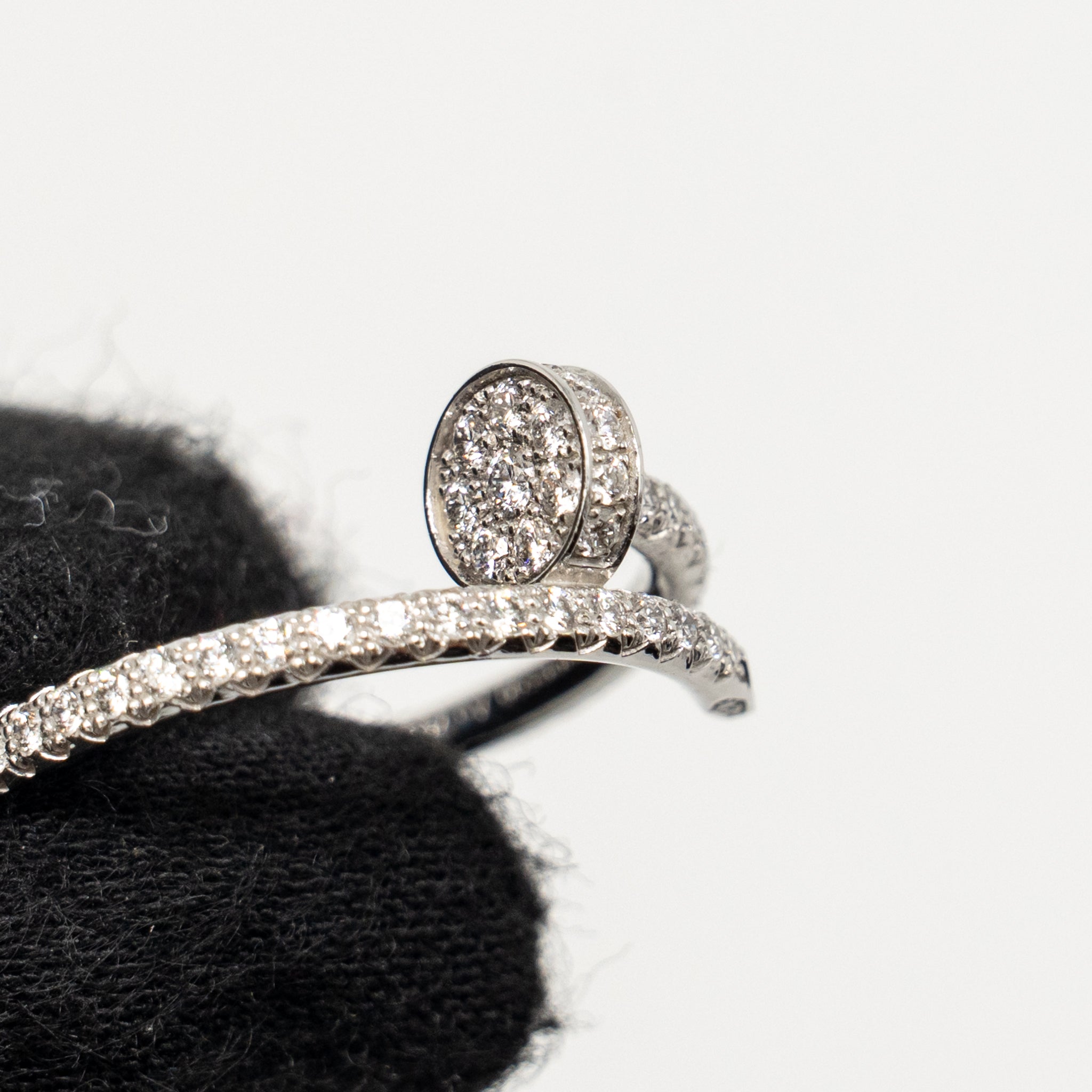 CARTIER JUSTE UN CLOU RING SEMI-PAVED WHITE GOLD WITH DIAMONDS