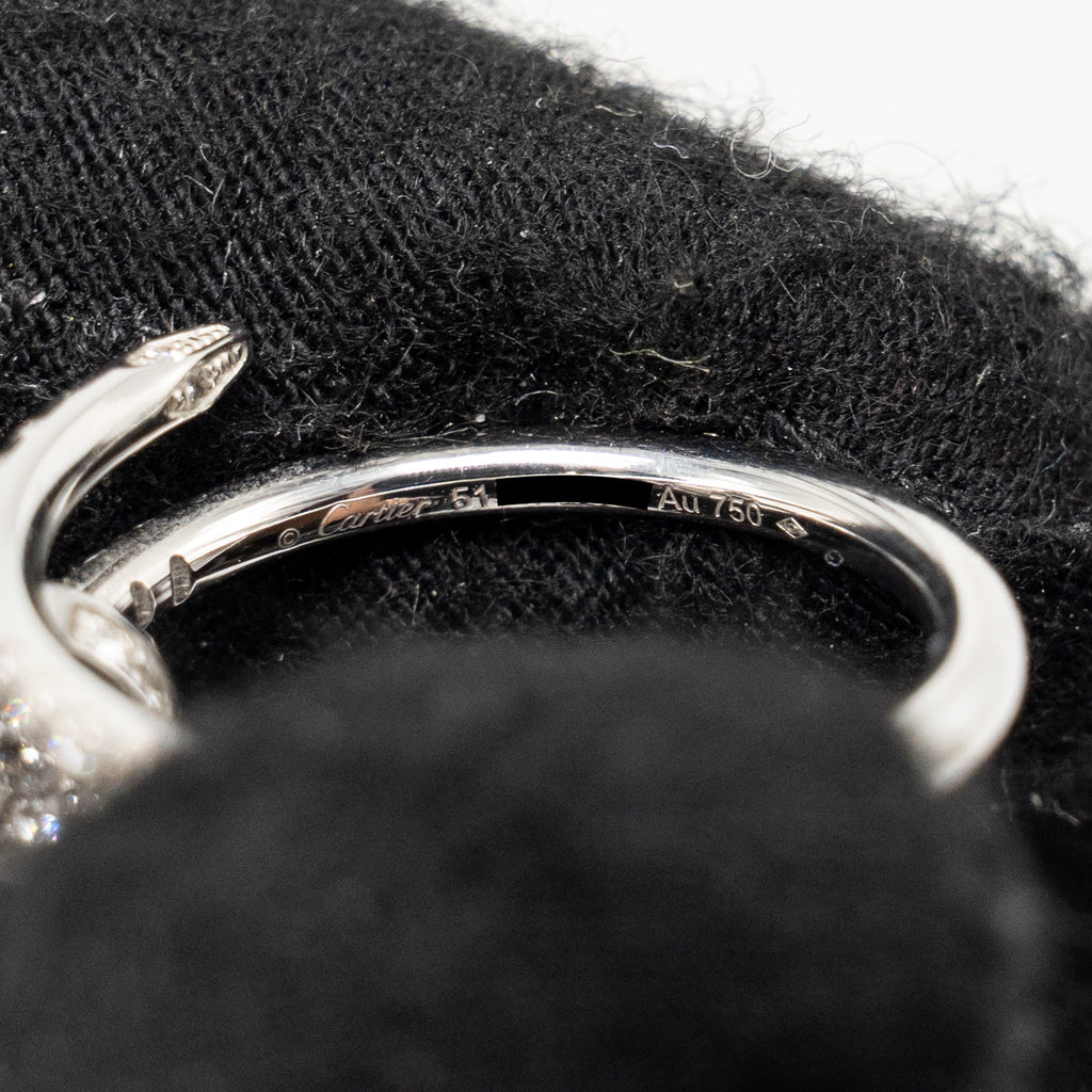 CARTIER JUSTE UN CLOU RING SEMI-PAVED WHITE GOLD WITH DIAMONDS