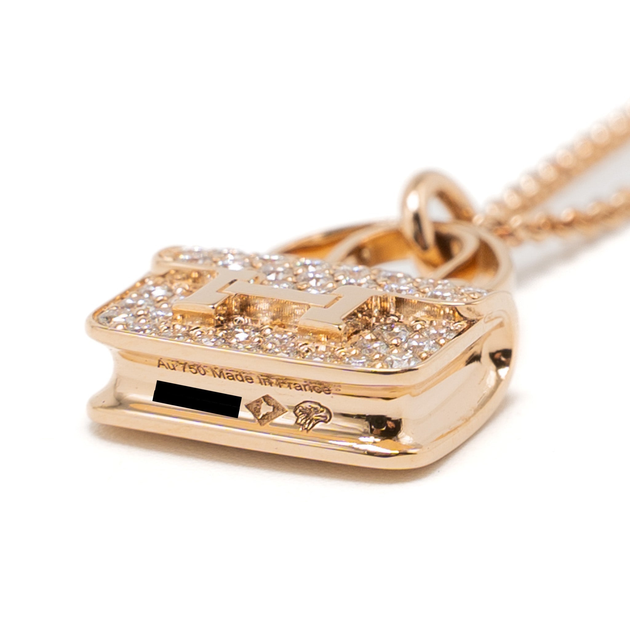 HERMES AMULETTE CONSTANCE PENDANT ROSE GOLD / DIAMONDS