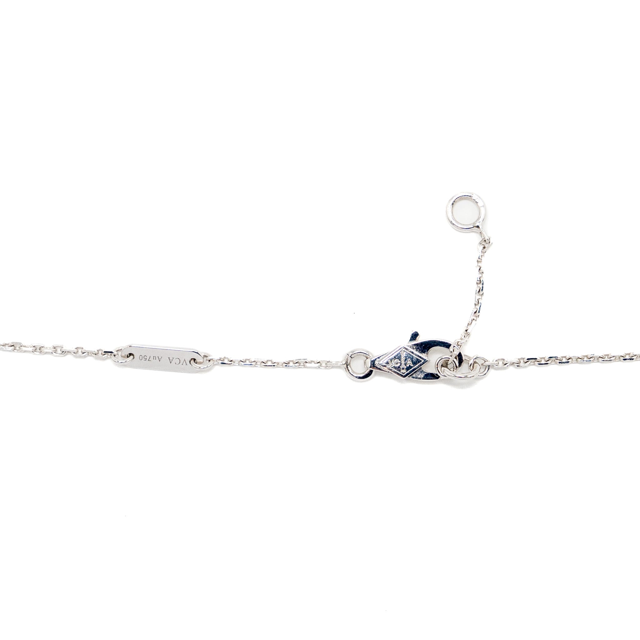 VAN CLEEF & ARPELS SWEET ALHAMBRA PENDANT 18K WHITE GOLD/DIAMONDS