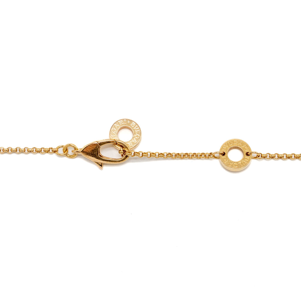 BVLGARI MINI B ZERO NECKLACE ROSE GOLD PAVED DIAMONDS