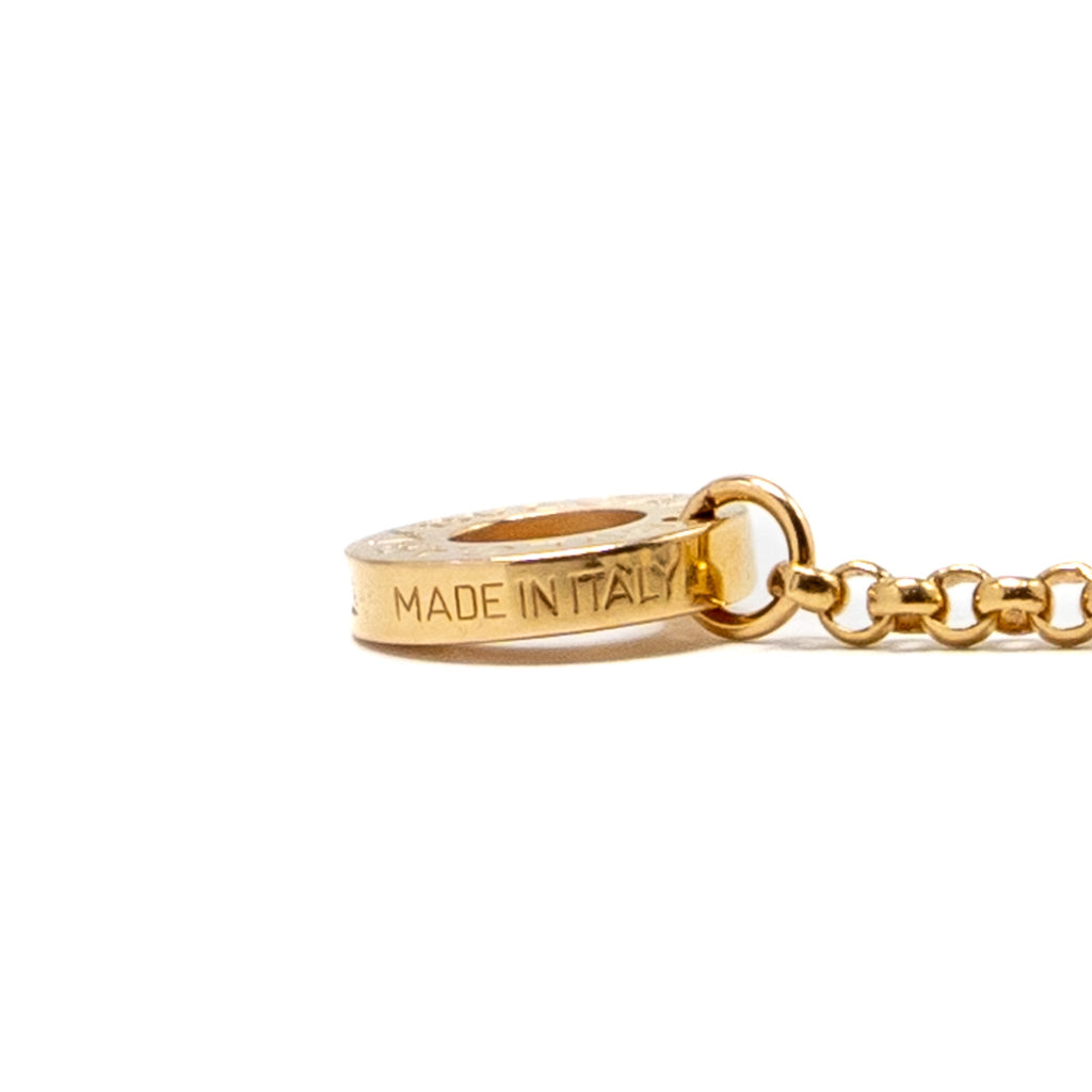BVLGARI MINI B ZERO NECKLACE ROSE GOLD PAVED DIAMONDS