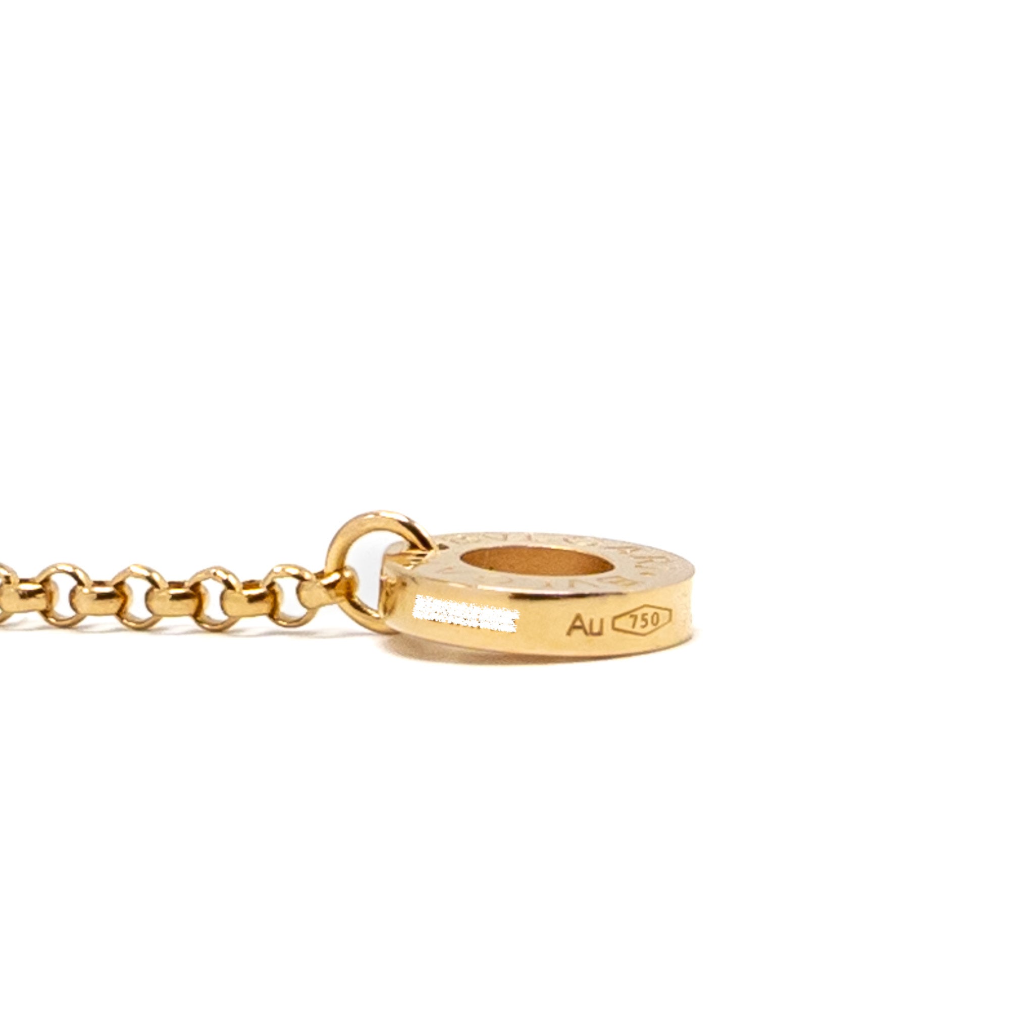 BVLGARI MINI B ZERO NECKLACE ROSE GOLD PAVED DIAMONDS