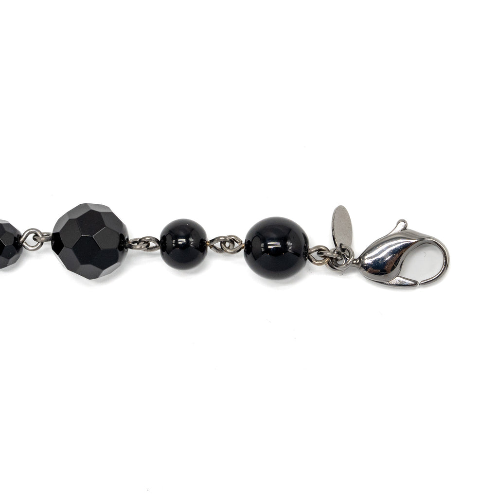 CHANEL CC LOGO DROP BRACELET MULTICOLOUR BLACK/RUTHENIUM HARDWARE
