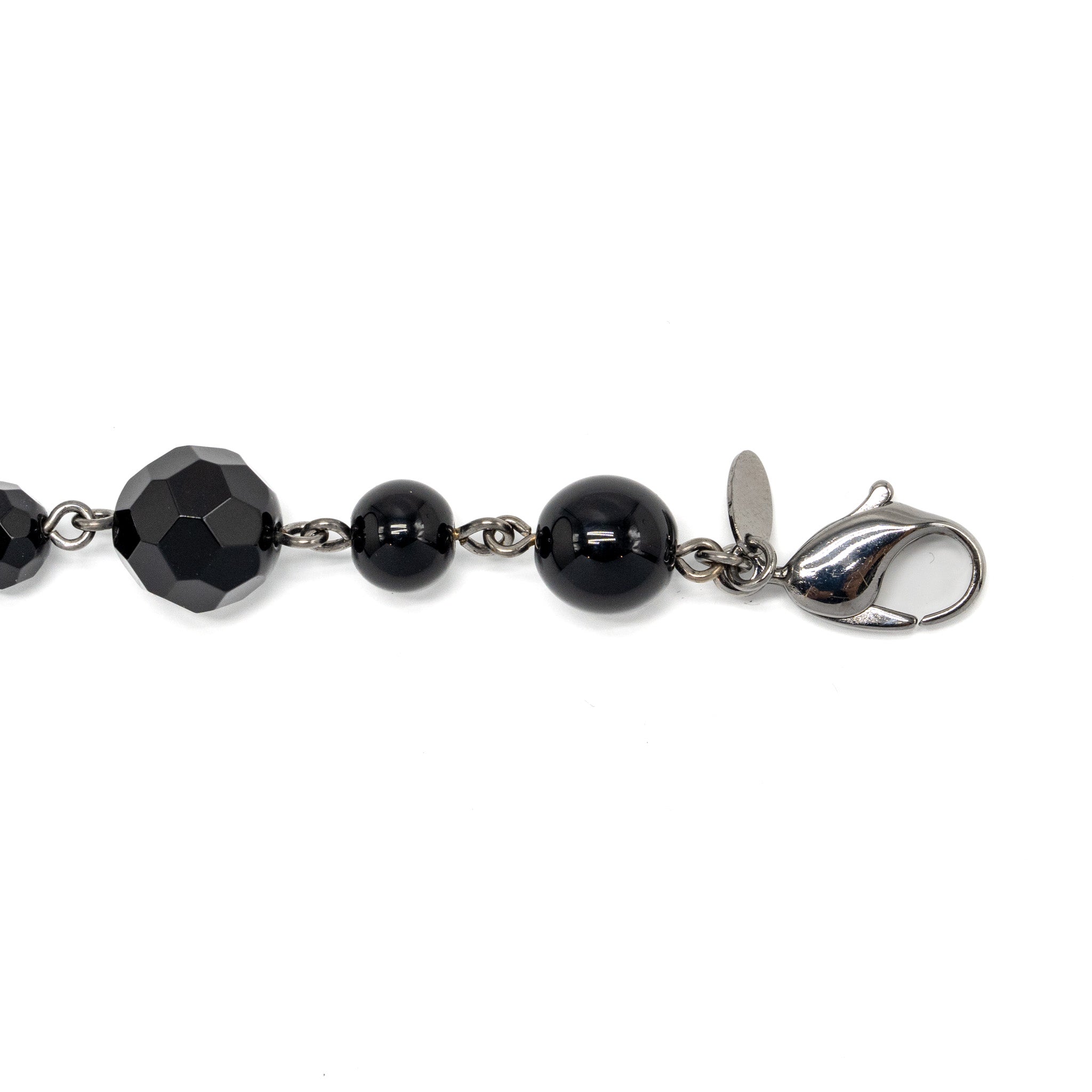 CHANEL CC LOGO DROP BRACELET MULTICOLOUR BLACK/RUTHENIUM HARDWARE
