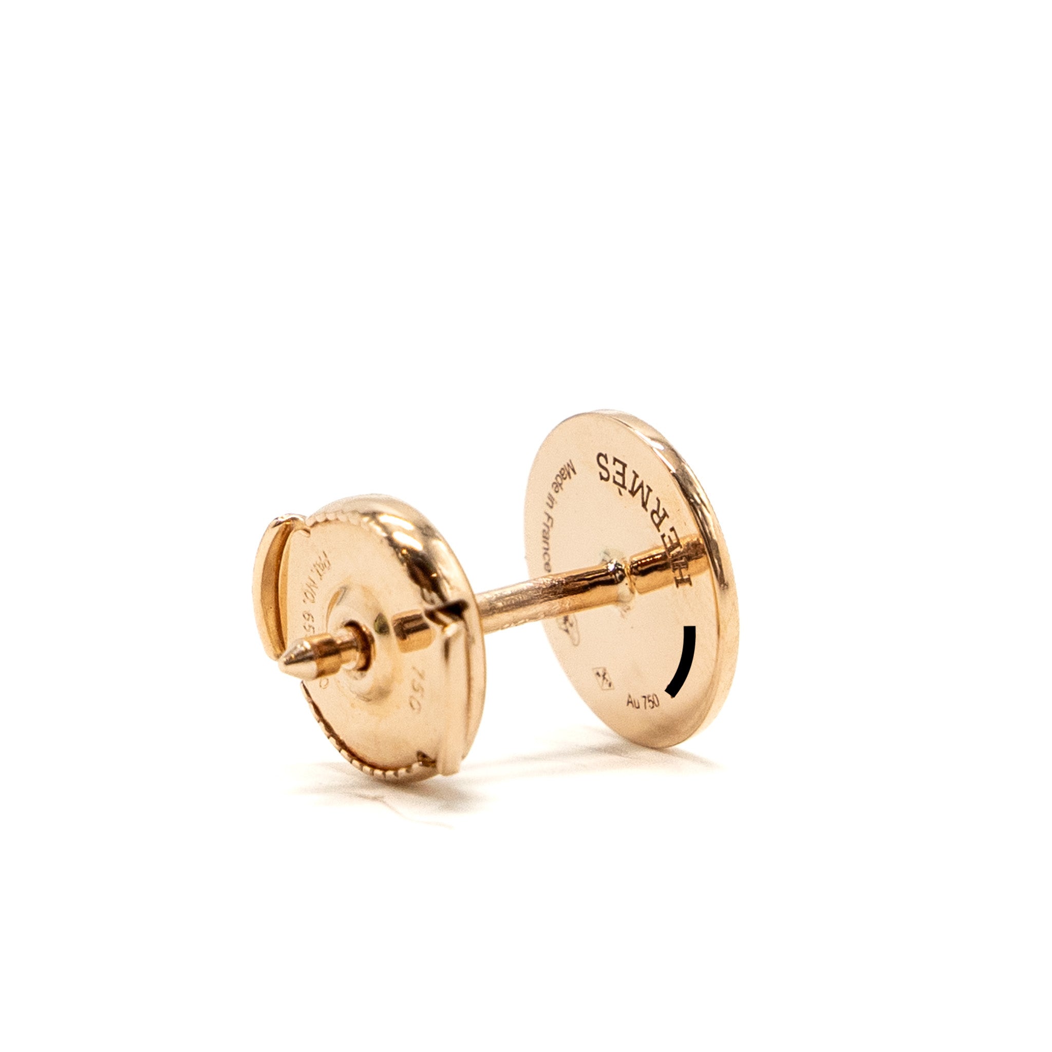 HERMES EX- LIBRIS EARRINGS ROSE GOLD