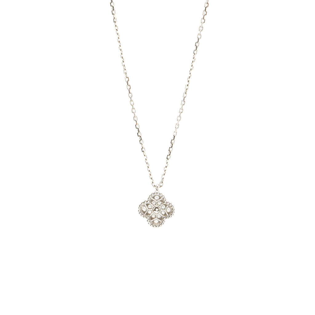 VAN CLEEF & ARPELS SWEET ALHAMBRA PENDANT WHITE GOLD DIAMONDS