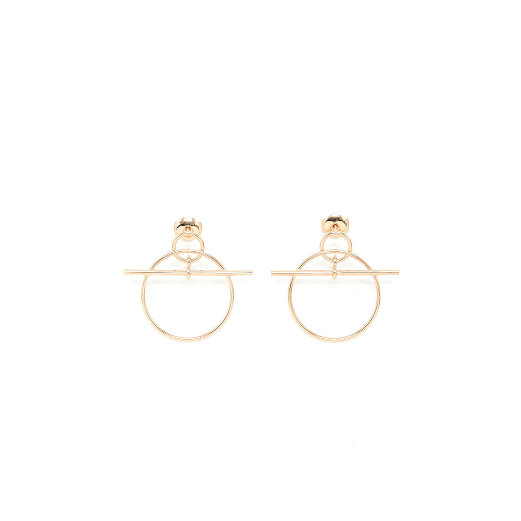 HERMES LOOP EARRINGS ROSE GOLD