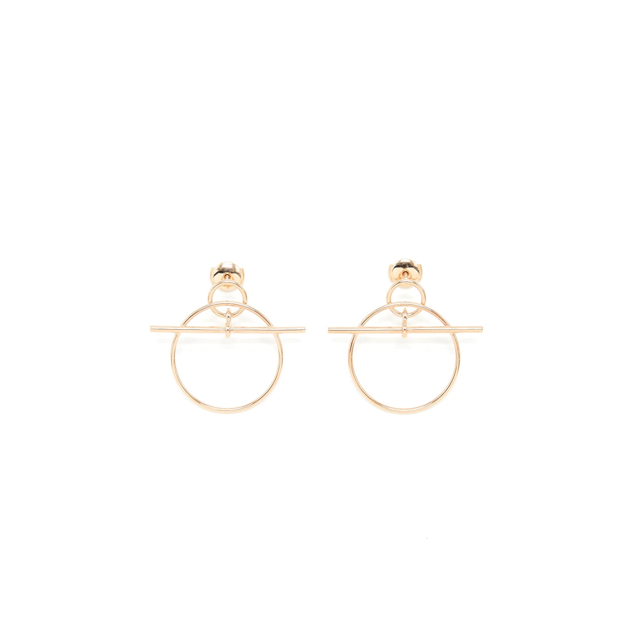 HERMES LOOP EARRINGS ROSE GOLD