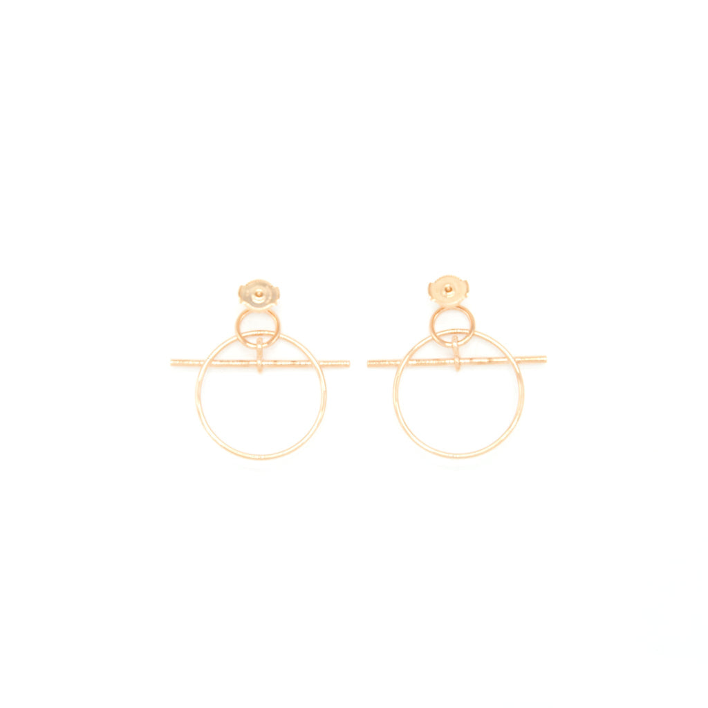 HERMES LOOP EARRINGS ROSE GOLD