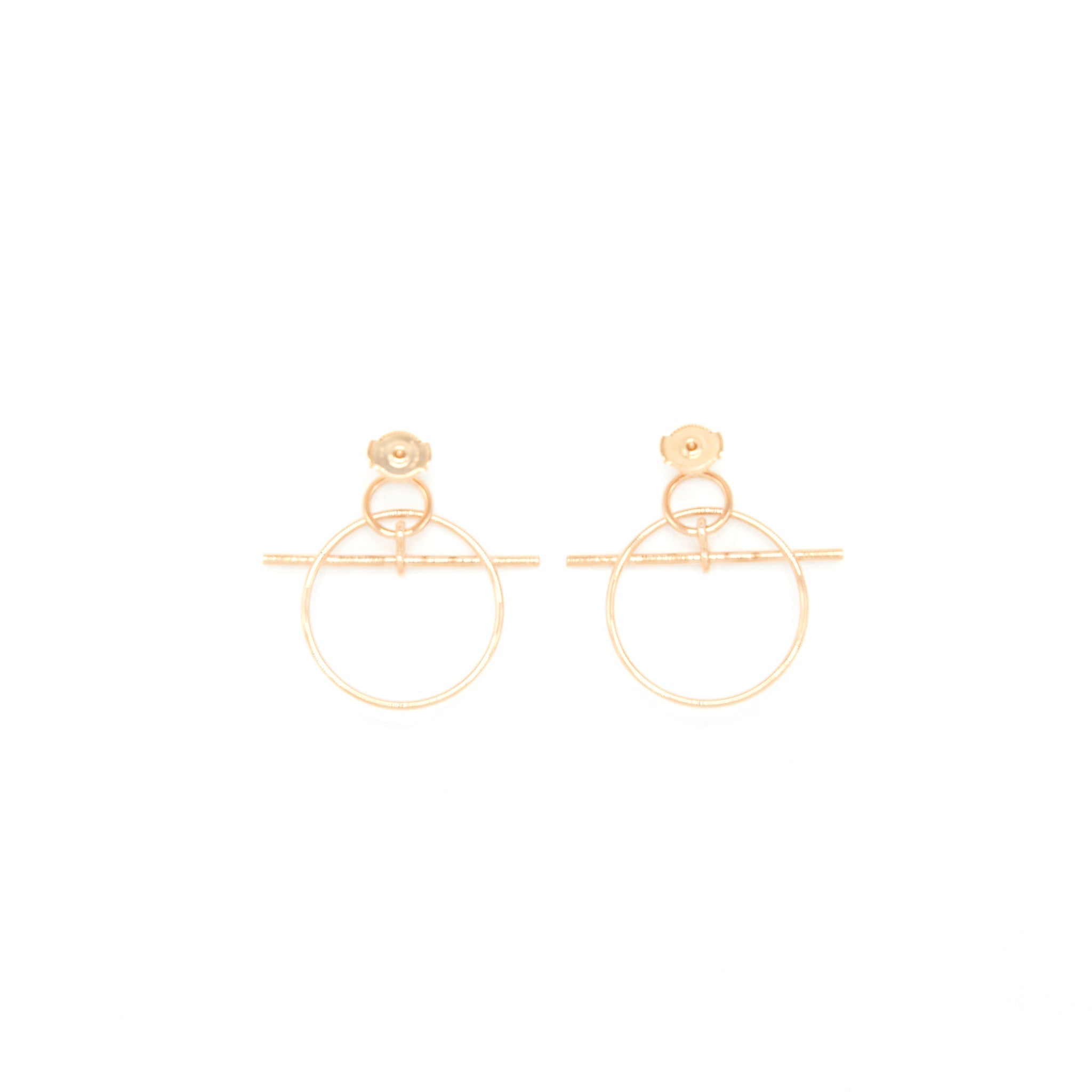 HERMES LOOP EARRINGS ROSE GOLD