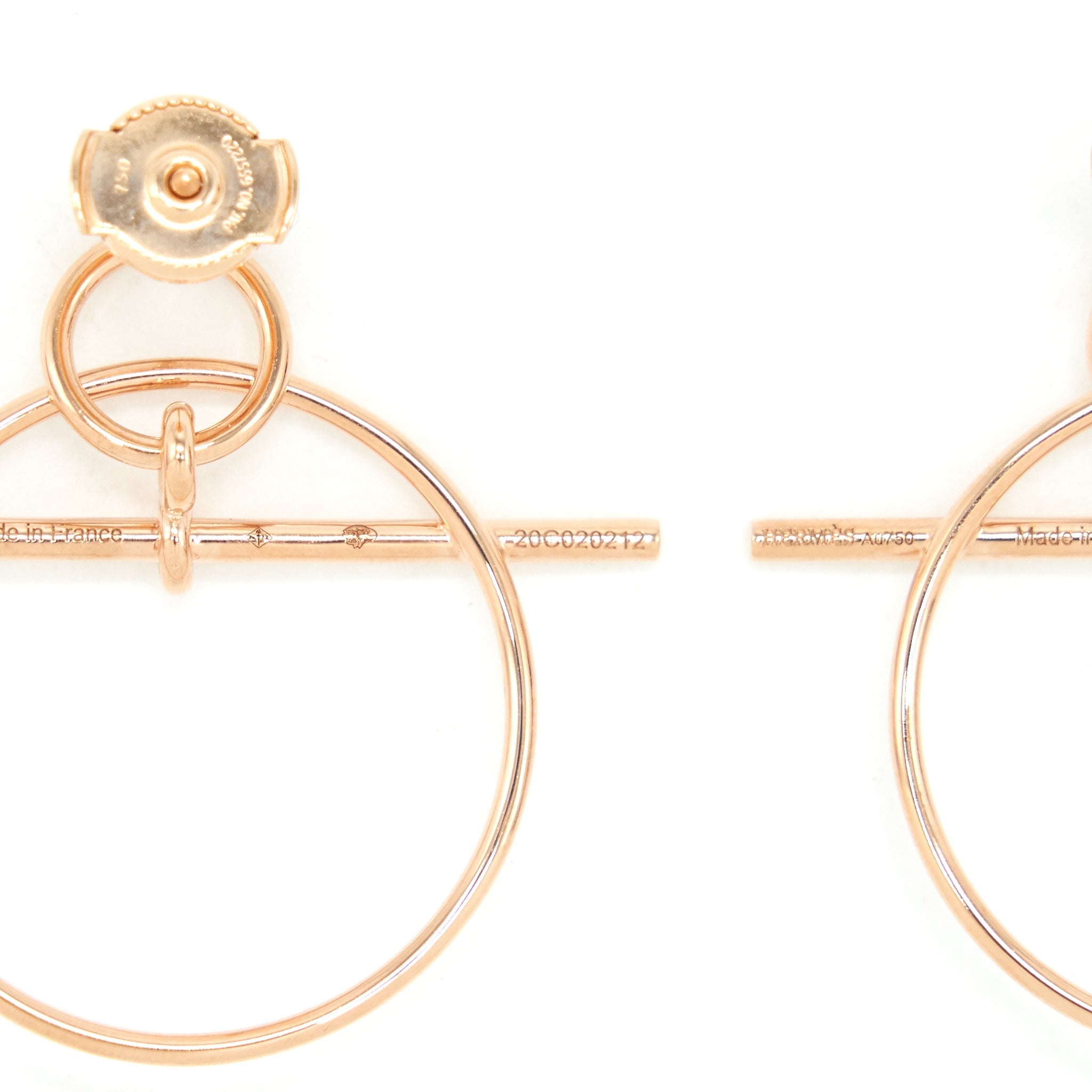 HERMES LOOP EARRINGS ROSE GOLD