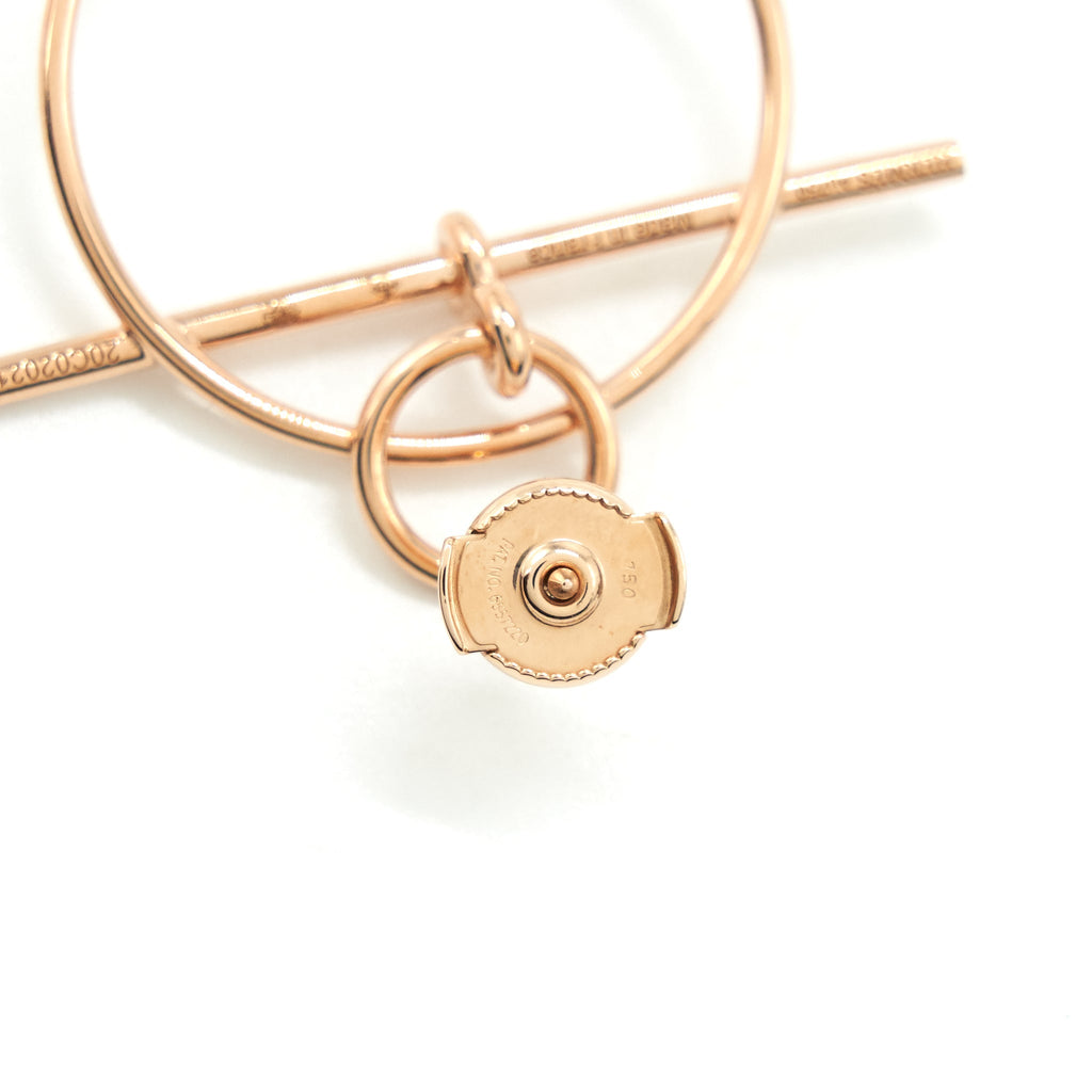 HERMES LOOP EARRINGS ROSE GOLD