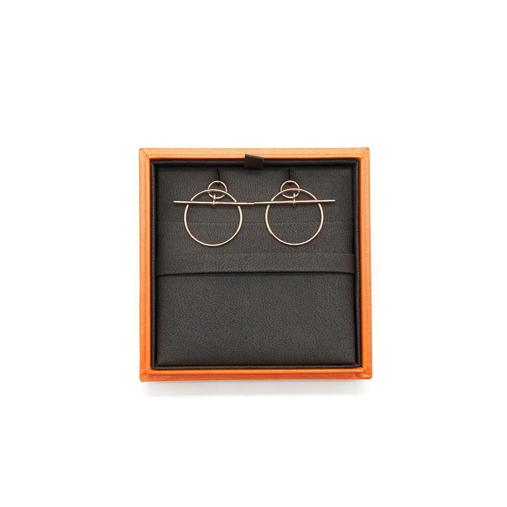 HERMES LOOP EARRINGS ROSE GOLD