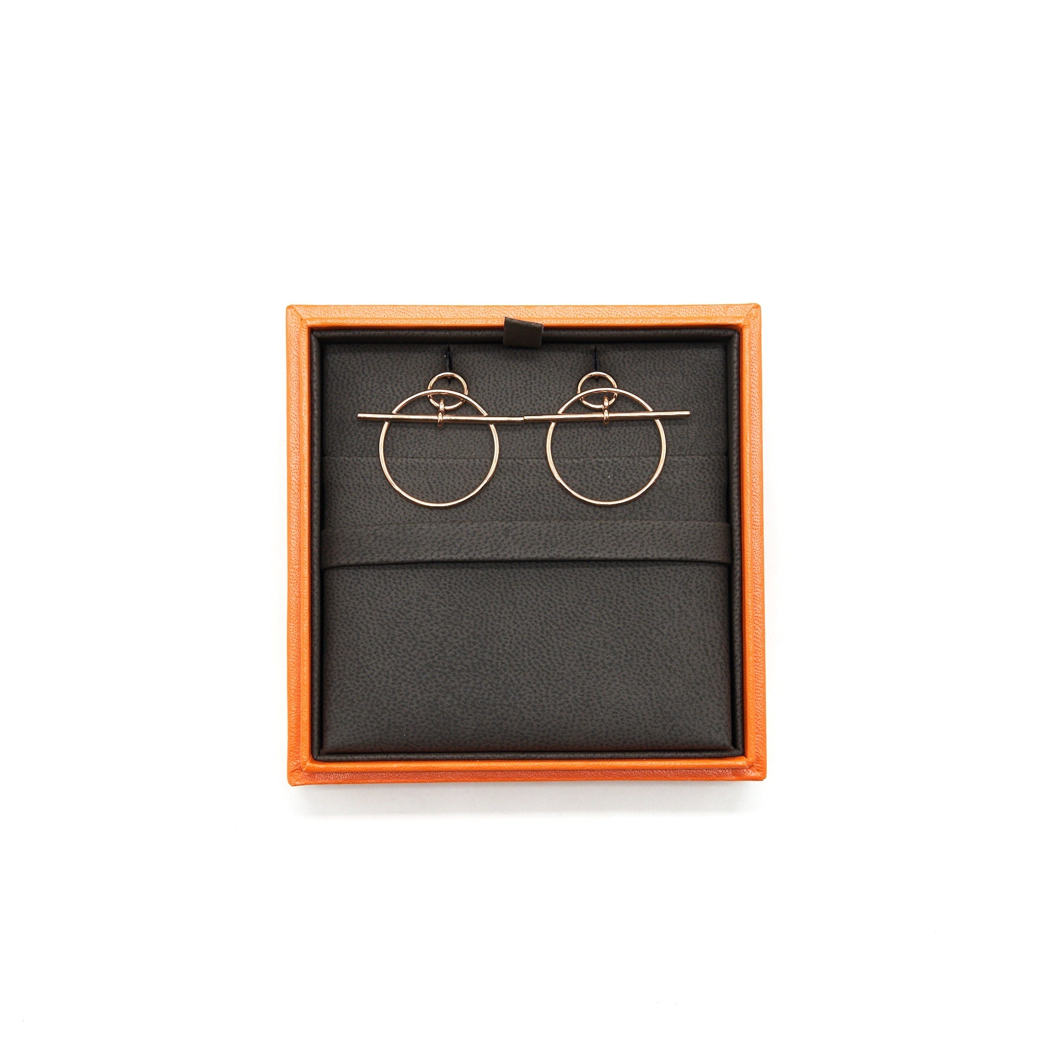 HERMES LOOP EARRINGS ROSE GOLD