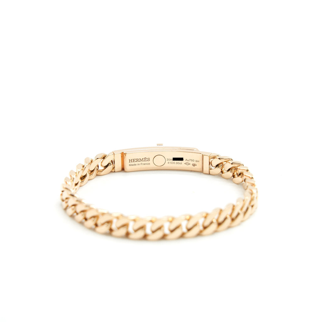 HERMES KELLY GOURMETTE BRACELET ROSE GOLD WITH DIAMONDS