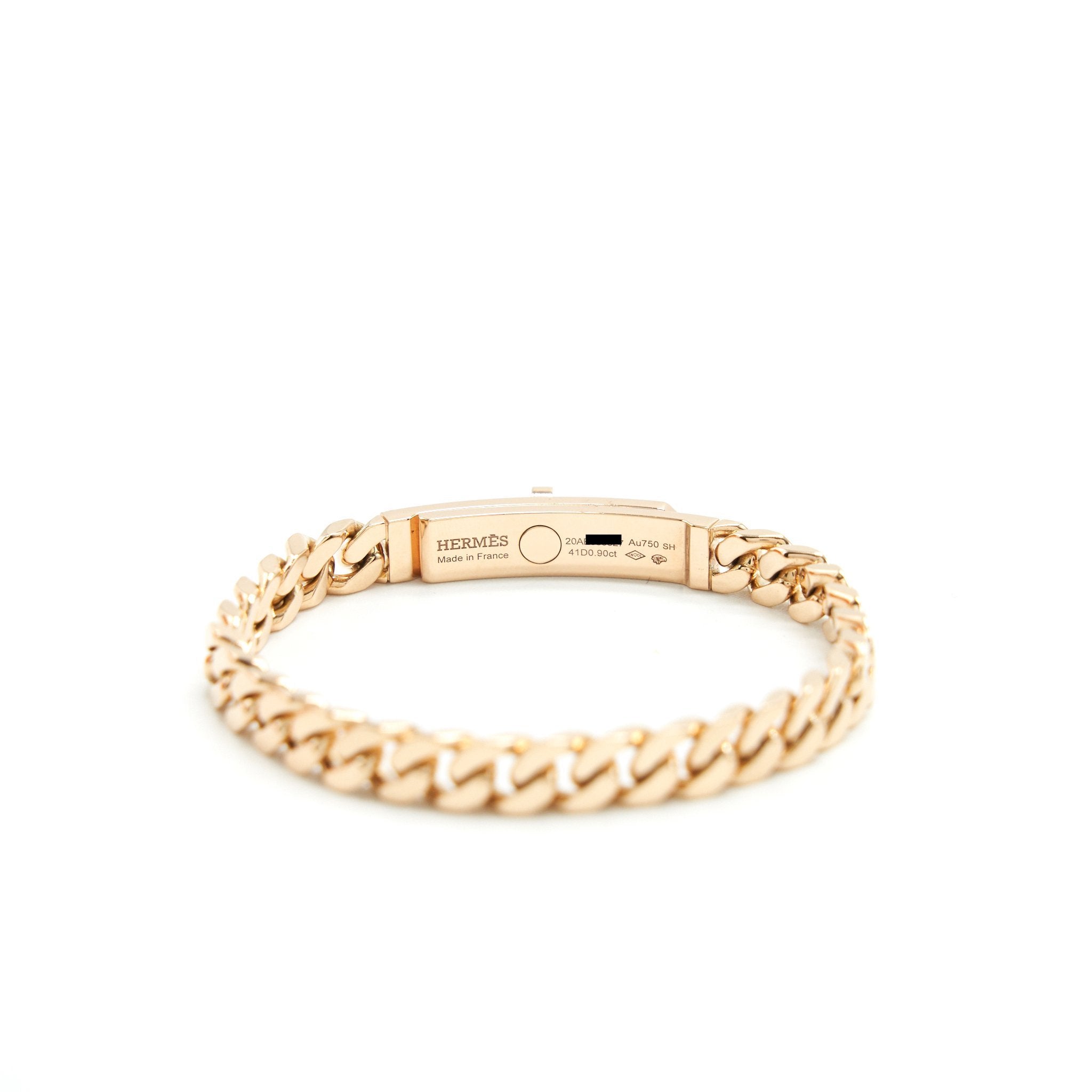 HERMES KELLY GOURMETTE BRACELET ROSE GOLD WITH DIAMONDS