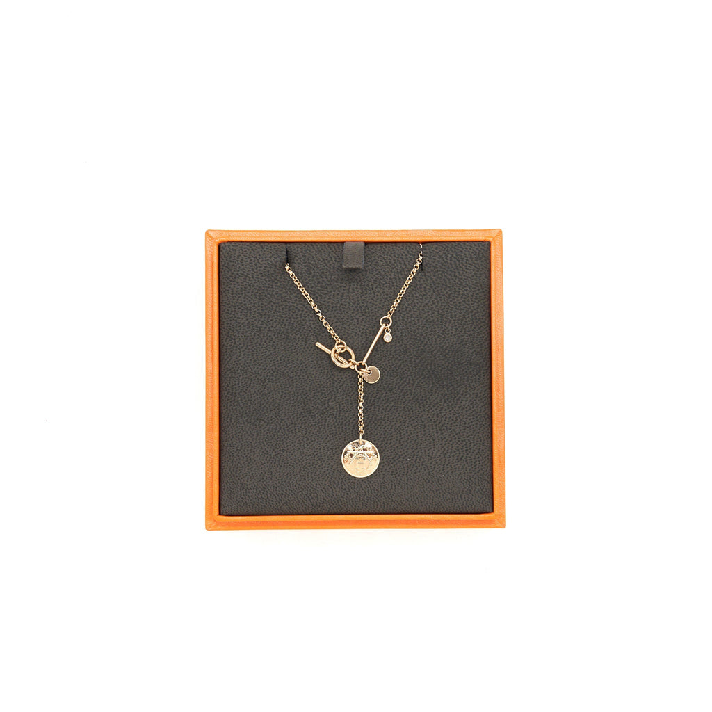HERMES EX-LIBRIS PENDANT ROSE GOLD