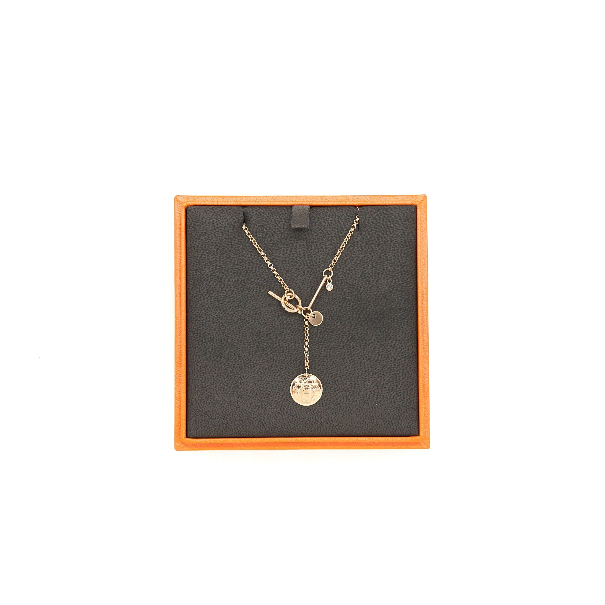 HERMES EX-LIBRIS PENDANT ROSE GOLD