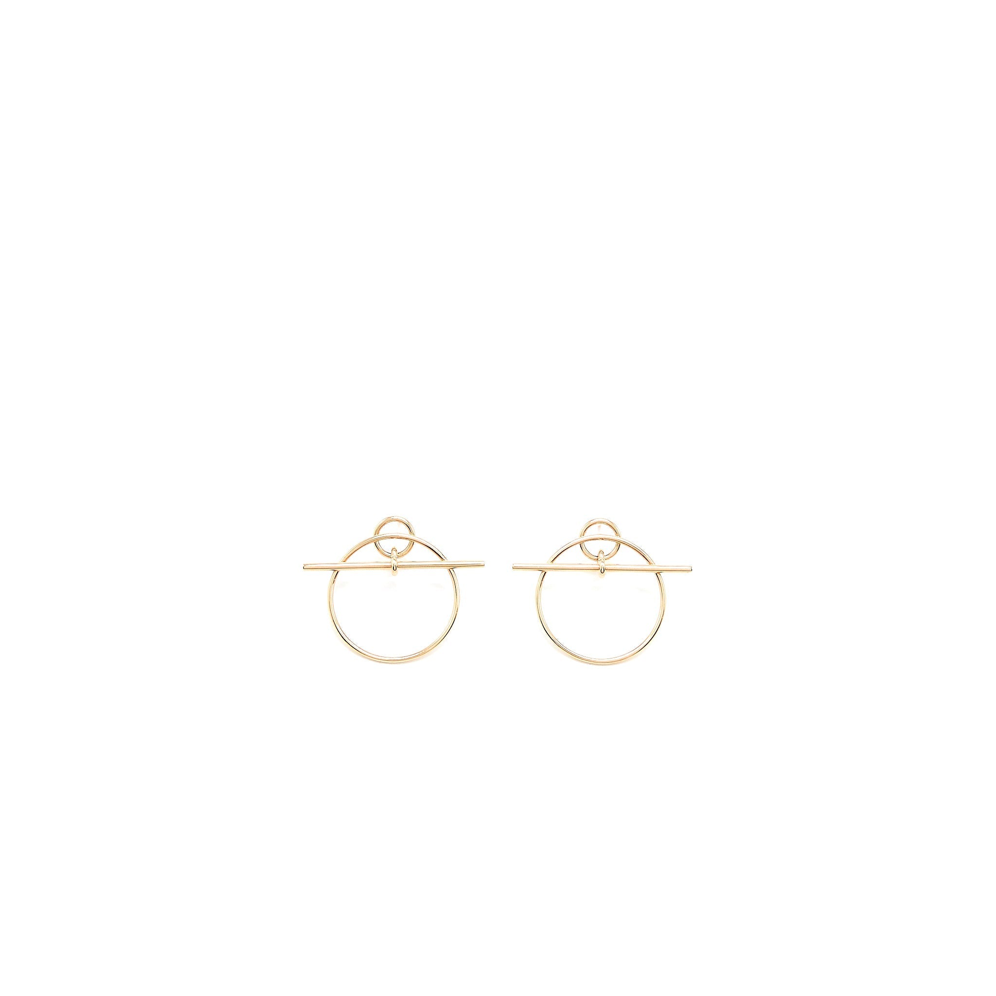 HERMES LOOP EARRING ROSE GOLD TONE