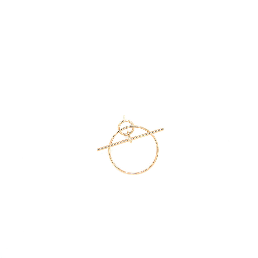 HERMES LOOP EARRING ROSE GOLD TONE