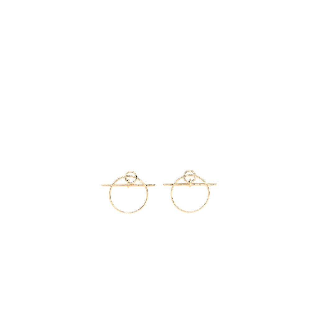 HERMES LOOP EARRING ROSE GOLD TONE