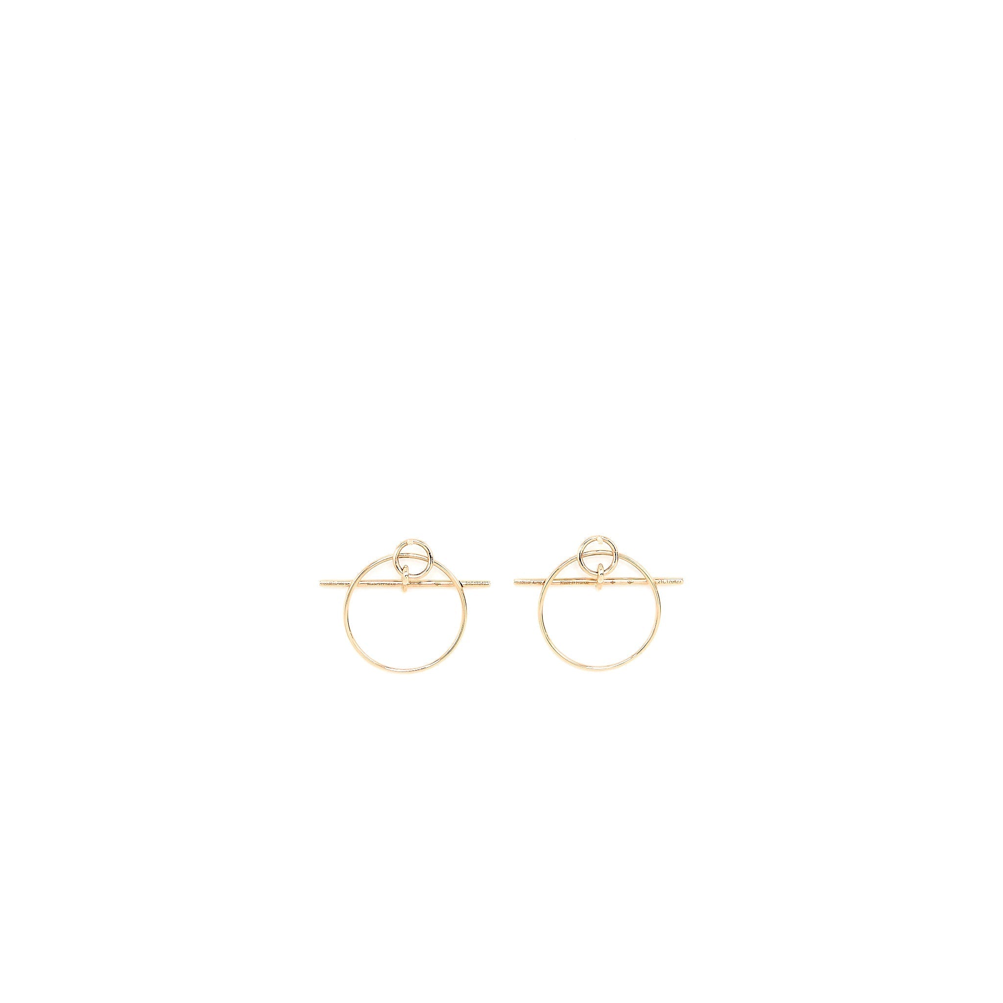 HERMES LOOP EARRING ROSE GOLD TONE