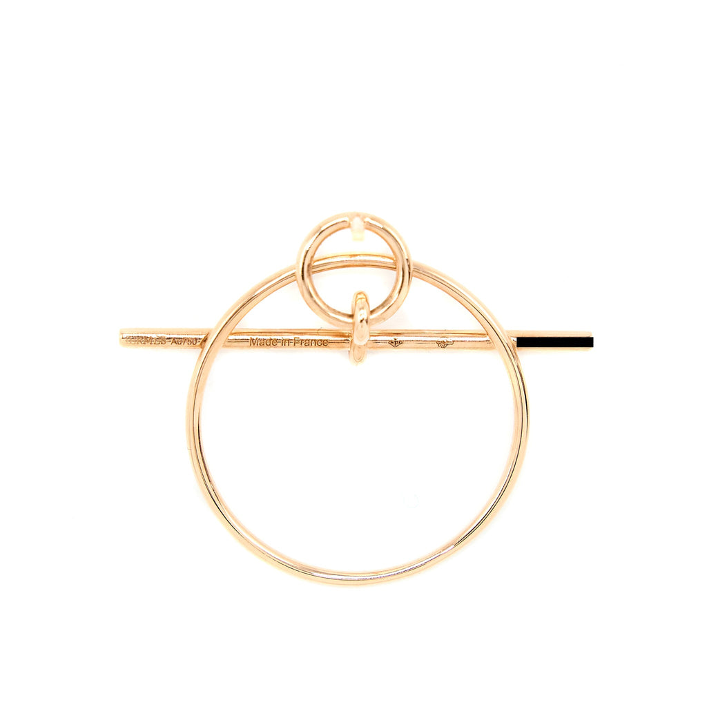 HERMES LOOP EARRING ROSE GOLD TONE