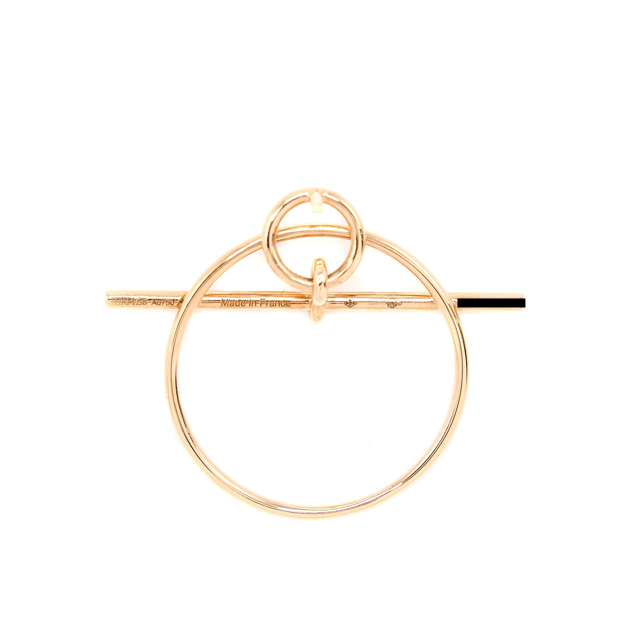 HERMES LOOP EARRING ROSE GOLD TONE