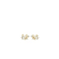 CHANEL CC LOGO FLOWER EAR CLIP CRYSTAL/PEARL LIGHT GOLD TONE