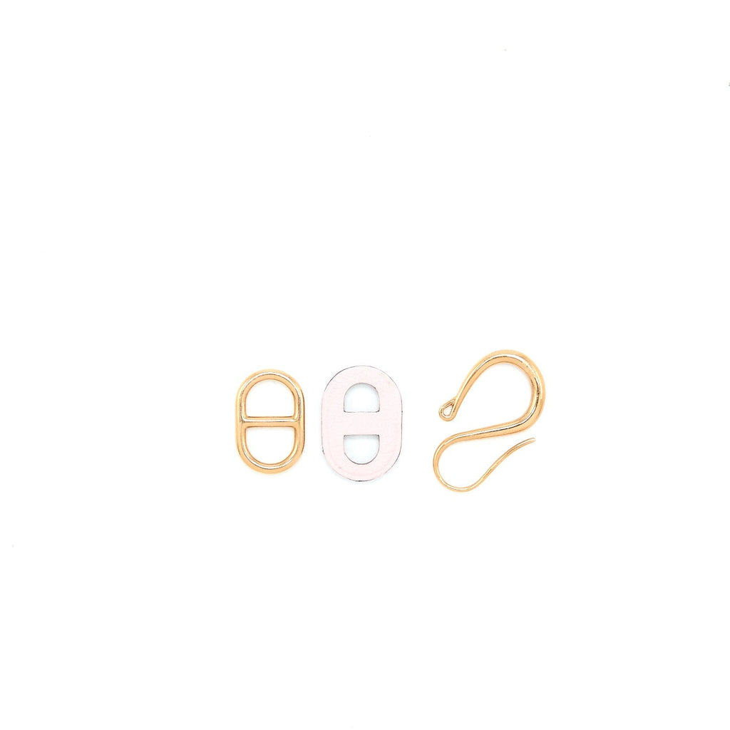 HERMES BOUCLES D'OREILLES EARRING MULTICOLOUR GOLD TONE