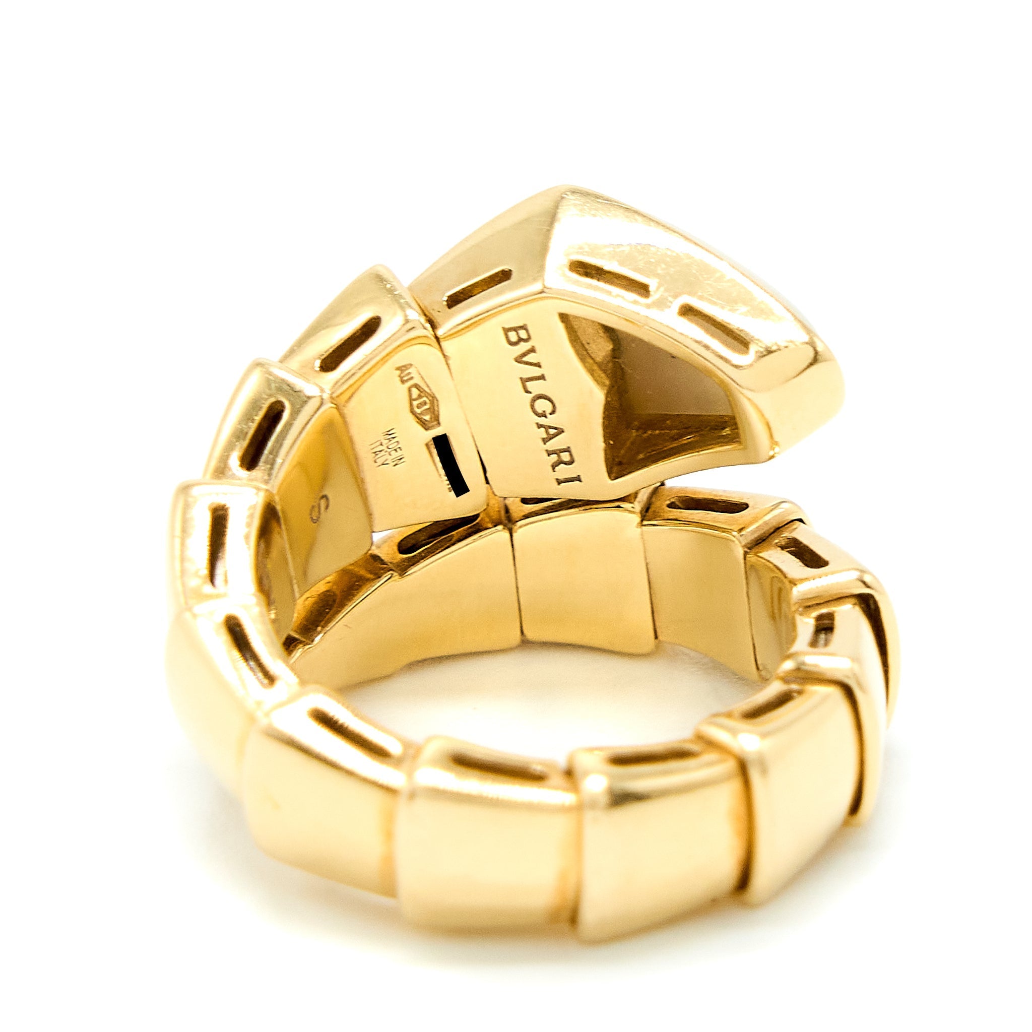 BVLGARI SERPENTI VIPER RING MOTHER OF PEARL YELLOW GOLD